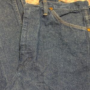 MEND Wrangler Indigo Denim Pants 30X38 LIKE NEW WORE ONCE IRONED SEAM DOEN LEG
